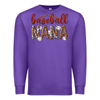 Purple baseball nana with leopard Premium Sweatshirt - texasbilliewilder