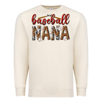 Sandshell baseball nana with leopard Premium Sweatshirt - texasbilliewilder