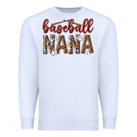 White baseball nana with leopard Premium Sweatshirt - texasbilliewilder