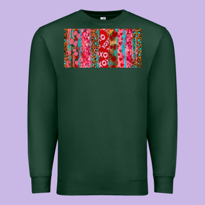 Premium Sweatshirt Love brushstrokes xoxo leopard and turquoise