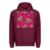 Burgundy valentines day lock and key seamless pattern Premium Hoodie - BundleAndBundleShop