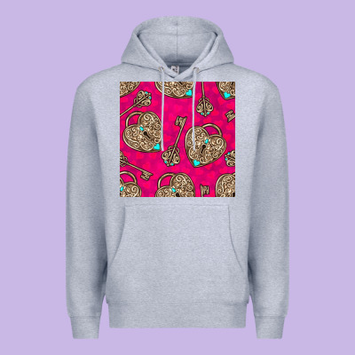 Valentines Day Lock And Key Seamless Pattern Premium Hoodie Designed By Bundleandbundleshop