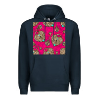 Navy valentines day lock and key seamless pattern Premium Hoodie - BundleAndBundleShop