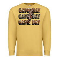 Antique Gold game day game day football lightning bolt Premium Sweatshirt - Zillion Design Studio