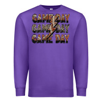 Purple game day game day football lightning bolt Premium Sweatshirt - Zillion Design Studio