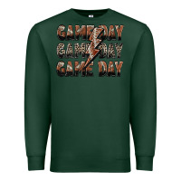 Sports Green game day game day football lightning bolt Premium Sweatshirt - Zillion Design Studio