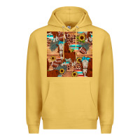 Antique Gold football hereford sunflower seamless pattern Premium Hoodie - JahusDesignShop