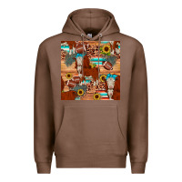Chestnut football hereford sunflower seamless pattern Premium Hoodie - JahusDesignShop
