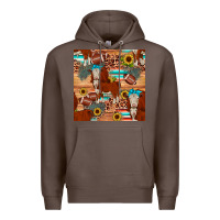 Coffee football hereford sunflower seamless pattern Premium Hoodie - JahusDesignShop