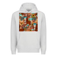 Dove Grey football hereford sunflower seamless pattern Premium Hoodie - JahusDesignShop