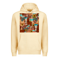Pina Colada football hereford sunflower seamless pattern Premium Hoodie - JahusDesignShop