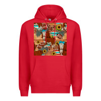 Red football hereford sunflower seamless pattern Premium Hoodie - JahusDesignShop