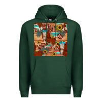 Sports Green football hereford sunflower seamless pattern Premium Hoodie - JahusDesignShop