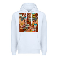 White football hereford sunflower seamless pattern Premium Hoodie - JahusDesignShop