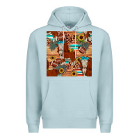 Blue Mist football hereford sunflower seamless pattern Premium Hoodie - JahusDesignShop