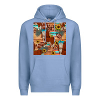 Colony Blue football hereford sunflower seamless pattern Premium Hoodie - JahusDesignShop