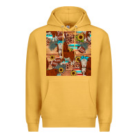 Mustard football hereford sunflower seamless pattern Premium Hoodie - JahusDesignShop