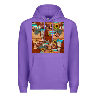 Purple football hereford sunflower seamless pattern Premium Hoodie - JahusDesignShop