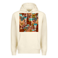 Sandshell football hereford sunflower seamless pattern Premium Hoodie - JahusDesignShop