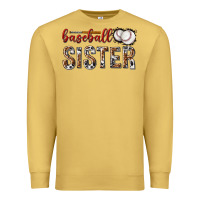 Antique Gold baseball sister with leopard Premium Sweatshirt - texasbilliewilder