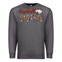 Charcoal Heather baseball sister with leopard Premium Sweatshirt - texasbilliewilder
