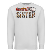 Dove Grey baseball sister with leopard Premium Sweatshirt - texasbilliewilder