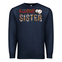 Navy baseball sister with leopard Premium Sweatshirt - texasbilliewilder
