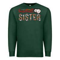 Sports Green baseball sister with leopard Premium Sweatshirt - texasbilliewilder