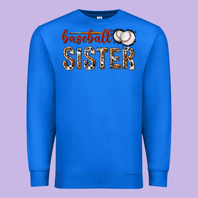 Premium Sweatshirt baseball sister with leopard