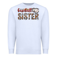 White baseball sister with leopard Premium Sweatshirt - texasbilliewilder