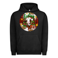 Pigment Black Christmas feeling jolly cow ornament Urban Hoodie - Artiststas