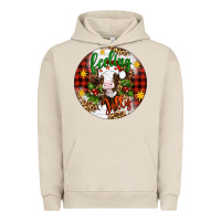 Pigment French Oak Christmas feeling jolly cow ornament Urban Hoodie - Artiststas