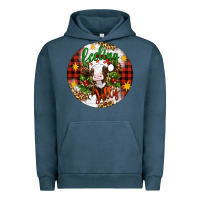 Pigment Midnight Navy Christmas feeling jolly cow ornament Urban Hoodie - Artiststas