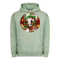 Pigment Oil Green Christmas feeling jolly cow ornament Urban Hoodie - Artiststas