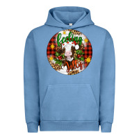 Pigment Pebble Blue Christmas feeling jolly cow ornament Urban Hoodie - Artiststas