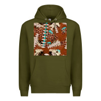 Army Green football leopard gemstone seamless pattern Premium Hoodie - JahusDesignShop