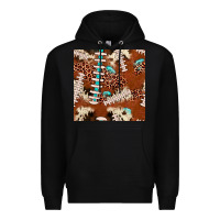 Black football leopard gemstone seamless pattern Premium Hoodie - JahusDesignShop