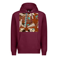 Burgundy football leopard gemstone seamless pattern Premium Hoodie - JahusDesignShop