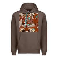 Coffee football leopard gemstone seamless pattern Premium Hoodie - JahusDesignShop