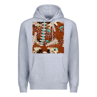 Heather Grey football leopard gemstone seamless pattern Premium Hoodie - JahusDesignShop