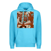 Ocean Blue football leopard gemstone seamless pattern Premium Hoodie - JahusDesignShop