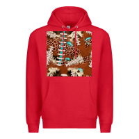 Red football leopard gemstone seamless pattern Premium Hoodie - JahusDesignShop