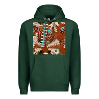 Sports Green football leopard gemstone seamless pattern Premium Hoodie - JahusDesignShop