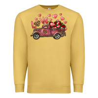 Antique Gold Love Truck With Roses And Leopard Premium Sweatshirt - RanaPortraitStore