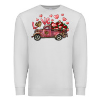 Dove Grey Love Truck With Roses And Leopard Premium Sweatshirt - RanaPortraitStore