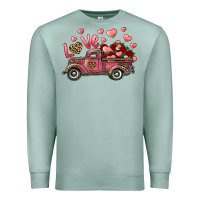 Seafoam Love Truck With Roses And Leopard Premium Sweatshirt - RanaPortraitStore