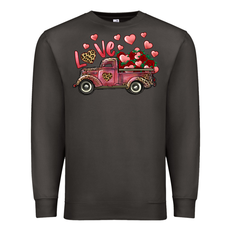Love Truck With Roses And Leopard Premium Sweatshirt by RanaPortraitStore | Teevron