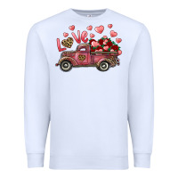 White Love Truck With Roses And Leopard Premium Sweatshirt - RanaPortraitStore