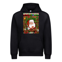 Black Christmas Feeling Jolly Santa Urban Hoodie - Artiststas