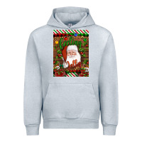 Heather Grey Christmas Feeling Jolly Santa Urban Hoodie - Artiststas